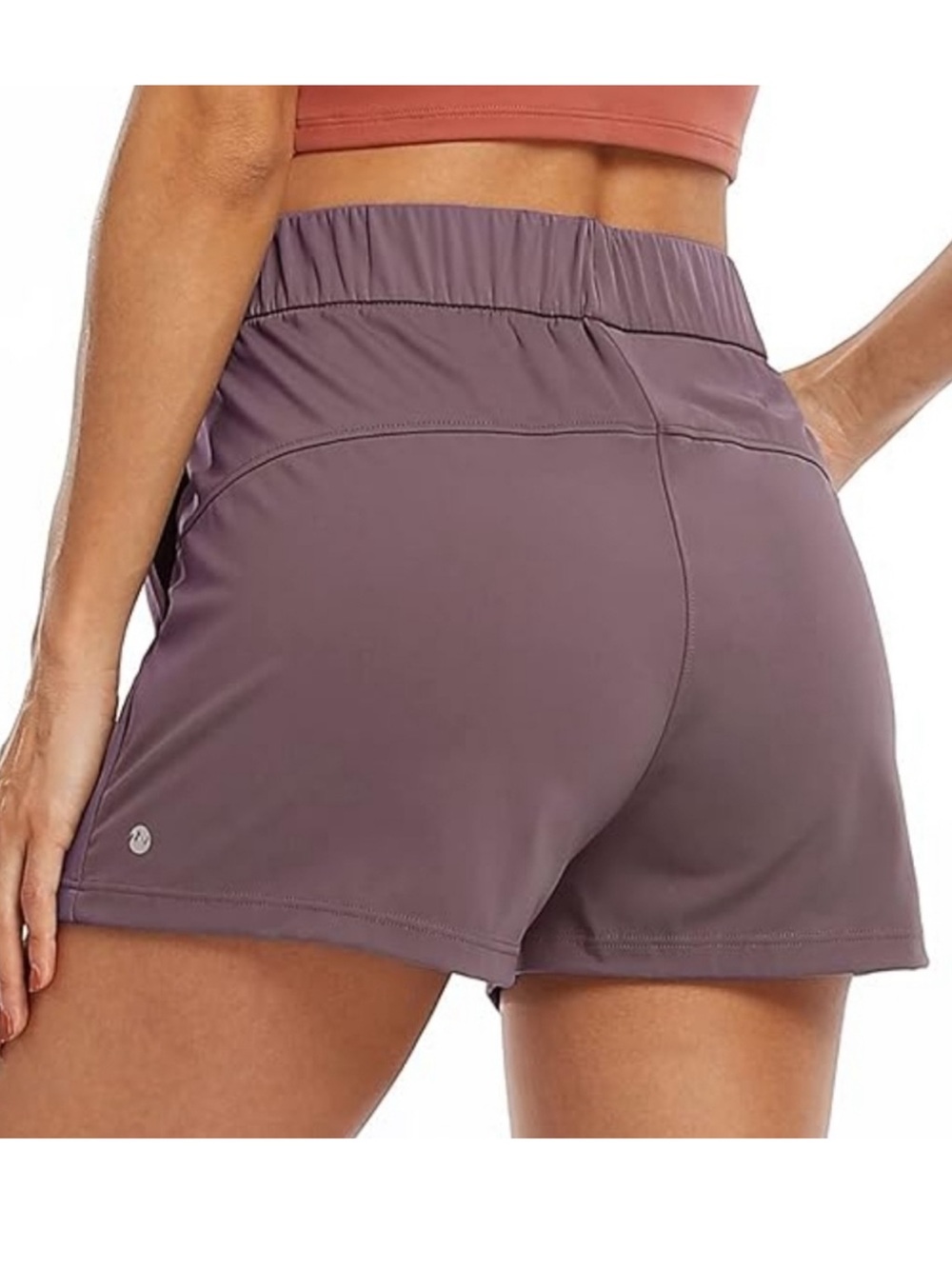 Willit Women's Drawstring Active Shorts in Dusty Mauve - Picture 2 of 5